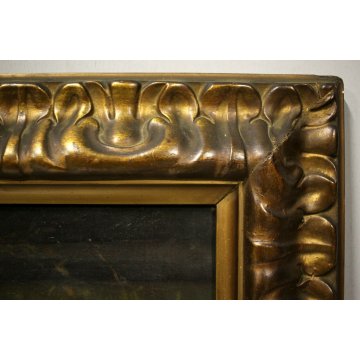 ANTICO QUADRO DIPINTO OLIO TELA SCENA VITA CONTADINA POLLAIO GALLO GALLINE '900 