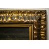 ANTICO QUADRO DIPINTO OLIO TELA SCENA VITA CONTADINA POLLAIO GALLO GALLINE '900 