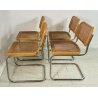 SET 4 SEDIA CESCA MARCEL BREUER ACCIAIO PAGLIA DI VIENNA DESIGN ANNI 60/70 B32 
