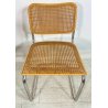 SET 4 SEDIA CESCA MARCEL BREUER ACCIAIO PAGLIA DI VIENNA DESIGN ANNI 60/70 B32 