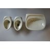 lotto 3pz PICCOLI SANITARI CERAMICA Scala Mod.Spazio LAVABO BIDET VASO VERDE '70