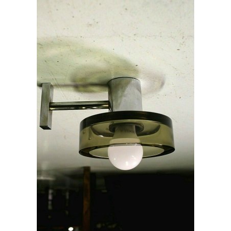 APPLIQUE VETRO MURANO Flavio Poli Seguso FUME' TRASPARENTE METALLO CROMATO 60/69