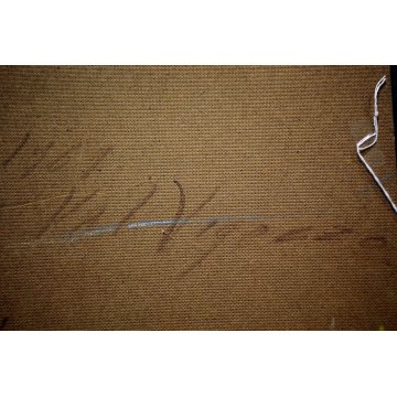 QUADRO OLIO MASONITE Mellerio Giovanni PAESAGGIO AUTUNNO VALLE VIGEZZO 1961     
