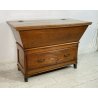 ANTICA MADIA RIBALTA PANCA LEGNO ROVERE 1800 1 CASSETTO MOBILE CASSAPANCA EPOCA