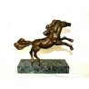 ANTICA SCULTURA BRONZO DORATO Tommaso Gismondi CAVALLO 900 BRONZE STATUE  MARMO 