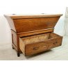 ANTICA MADIA RIBALTA PANCA LEGNO ROVERE 1800 1 CASSETTO MOBILE CASSAPANCA EPOCA