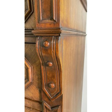 ANTICO MOBILE SETTIMANALE STILE UMBERTINO LEGNO NOCE CASSETTI 1800 CASSETTONE