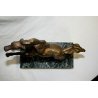 ANTICA SCULTURA BRONZO DORATO Tommaso Gismondi CAVALLO 900 BRONZE STATUE  MARMO 