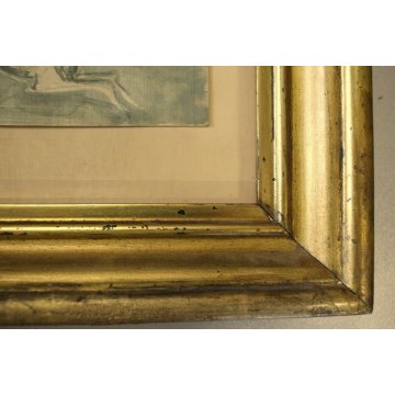 ANTICO DIPINTO E.Poletti  SCENA DI CACCIA TECNICA MISTA FIGURE FEMMINILI CANI 43