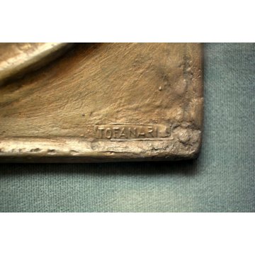 BASSORIRIEVO SCULTURA BRONZO Tofanari MADONNA BAMBINO GESU' MATERNITA' RELIGIOSO