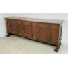 ANTICA CREDENZA BASSA LEGNO ABETE CASSAPANCA MADIA 1700 3 ANTE CERNIERE ANELLO 