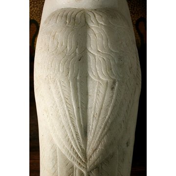 ANTICA GRANDE SCULTURA TUTTOTONDO Anatra PIETRA GRANITO/MARMO BIANCO GIARDINO 