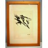 QUADRO DISEGNO ASTRATTO CHINA SU CARTA Umberto Milani ARTE INFORMALE '900