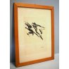 QUADRO DISEGNO ASTRATTO CHINA SU CARTA Umberto Milani ARTE INFORMALE '900