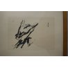 QUADRO DISEGNO ASTRATTO CHINA SU CARTA Umberto Milani ARTE INFORMALE '900