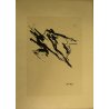 QUADRO DISEGNO ASTRATTO CHINA SU CARTA Umberto Milani ARTE INFORMALE '900