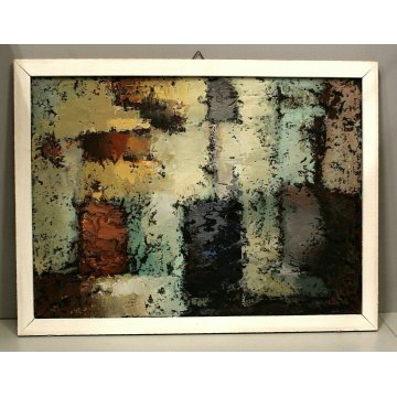 ANTICO DIPINTO AFFRESCO ENCAUSTO OLIO Bonso MESTRE ASTRATTO VENEZIA LAGUNA 1960