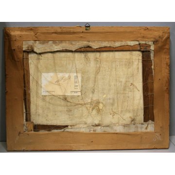 ANTICO DIPINTO AFFRESCO ENCAUSTO OLIO Bonso MESTRE ASTRATTO VENEZIA LAGUNA 1960