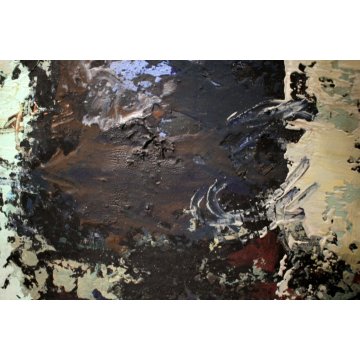 ANTICO DIPINTO AFFRESCO ENCAUSTO OLIO Bonso MESTRE ASTRATTO VENEZIA LAGUNA 1960