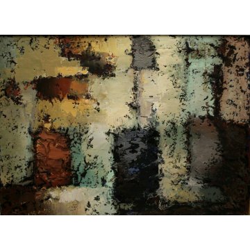 ANTICO DIPINTO AFFRESCO ENCAUSTO OLIO Bonso MESTRE ASTRATTO VENEZIA LAGUNA 1960