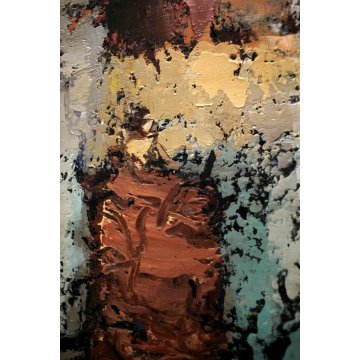 ANTICO DIPINTO AFFRESCO ENCAUSTO OLIO Bonso MESTRE ASTRATTO VENEZIA LAGUNA 1960