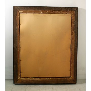 ANTICA SPECHIERA LIBERTY FLOREALE ART NOUVEAU SCOLPITA EBANIZZATA DORATA '800