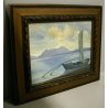  ANTICO QUADRO OLIO Del Giudice PAESAGGIO LAGO MAGGIORE BARCHE BAVENO STRESA 900