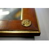ANTICA SPECCHIERA DA PARETE DA APPOGGIO STILE IMPERO CARLO X  LEGNO NOCE ORO