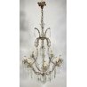 GRANDE LAMPADARIO LIBERTY MARIA TERESA VETRO MURANO PRIMI 1900 GOCCE GLASS LAMP