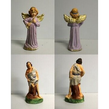 Lotto 32pz STATUINE PRESEPE NATIVITA NATALE GESSO/PASTA/LEGNO ANNI '50 ITALY
