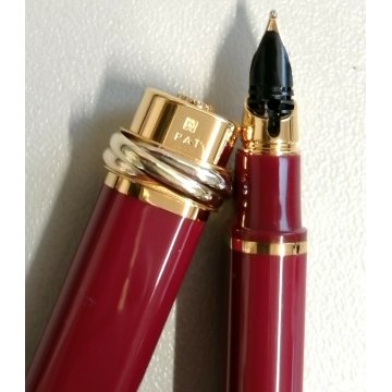 PENNA STILOGRAFICA Cartier TRINITY ORO vintage GOLDEN FUONTAIN PEN BOX plaque or
