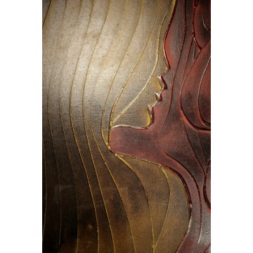 QUADRO DIPINTO ACRILICO Uguccione "Madonnina" RITRATTO ASTRATTO TECNICA MISTA 78