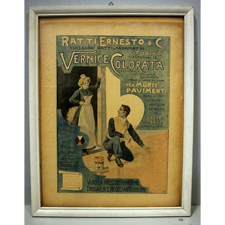 STAMPA PUBBLICITA VINTAGE VERNICE COLORATA Ratti Ernesto & C TORINO 