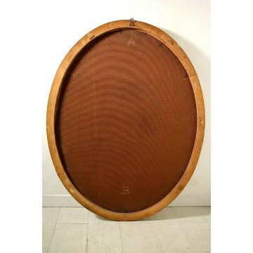 ANTICO DIPINTO OVALE OLIO RITRATTO GIOVANE NOBILDONNA CORNICE ORO '900