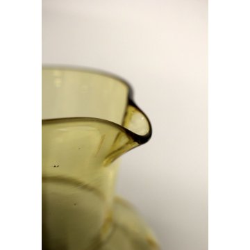  ANTICA BROCCA VETRO MURANO AMBRA COSTOLATO MEDAGLIONE LEONE Venezia ATTR.Venini