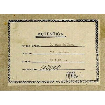 ANTICO QUADRO DIPINTO OLIO Mario Viganò PAESAGGIO INVERNALE CASCINA RUSTICO NEVE