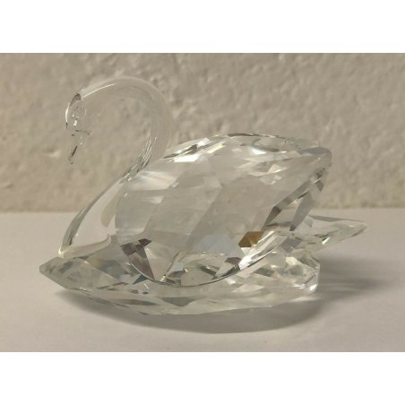 CIGNO SWAROVSKI PICCOLA SCULTURA CRISTALLO FIGURA ARREDO CRYSTAL GLASS VETRO 
