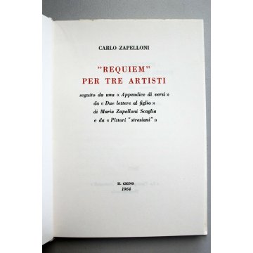 LIBRO "Requiem" PER TRE ARTISTI Carlo Zapelloni Il Cigno 1964 POESIE e IMMAGINI 