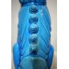 SCULTURA CERAMICA VINTAGE CANE DI FO CERAMICA AZZURRA LEONE CINESE MASCHIO '70s