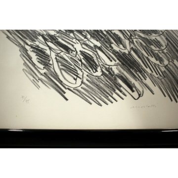 LITOGRAFIA STAMPA MULTIPLO 71/75 Morlotti Ennio DISEGNO ASTRATTO LECCO COMO '900