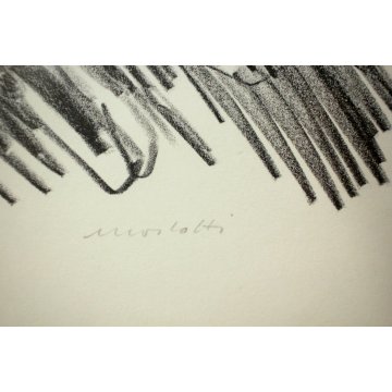 LITOGRAFIA STAMPA MULTIPLO 71/75 Morlotti Ennio DISEGNO ASTRATTO LECCO COMO '900