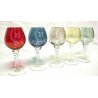 RARO SET 5 CALICI BRANY NAPOLEON VETRO SOFFIATO MOLATO COLORATO CRYSTAL COLORED 