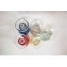 RARO SET 5 CALICI BRANY NAPOLEON VETRO SOFFIATO MOLATO COLORATO CRYSTAL COLORED 