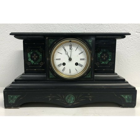 ANTICO OROLOGIO TAVOLO OFFICIER EPOCA 800 OLD CLOCK FUNZIONANTE CHIAVE VETRO 