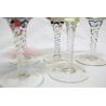 RARO SET 5 CALICI BRANY NAPOLEON VETRO SOFFIATO MOLATO COLORATO CRYSTAL COLORED 
