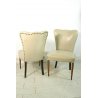 COPPIA POLTRONCINA VINTAGE SEDIA IMBOTTITA RIVESTIMENTO SKY COLOR AVORIO1950/60 