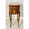 ANTICO COMODINO FAGIOLO LEGNO INTARSIATO DUE CASSETTI EPOCA META 1900 