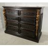 ANTICO COMÒ CANTERANO DECORATO ORO LEGNO NOCE 5 CASSETTI 1700 MOBILE CASSETTONE 