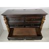 ANTICO COMÒ CANTERANO DECORATO ORO LEGNO NOCE 5 CASSETTI 1700 MOBILE CASSETTONE 