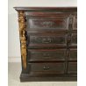ANTICO COMÒ CANTERANO DECORATO ORO LEGNO NOCE 5 CASSETTI 1700 MOBILE CASSETTONE 
